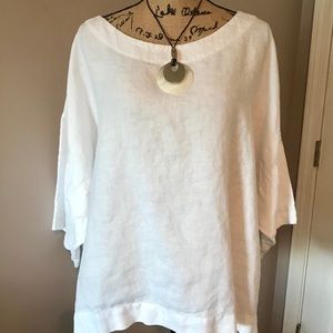 🌴🌺XL- J.Jill linen Kimono Top-White🌺🌴